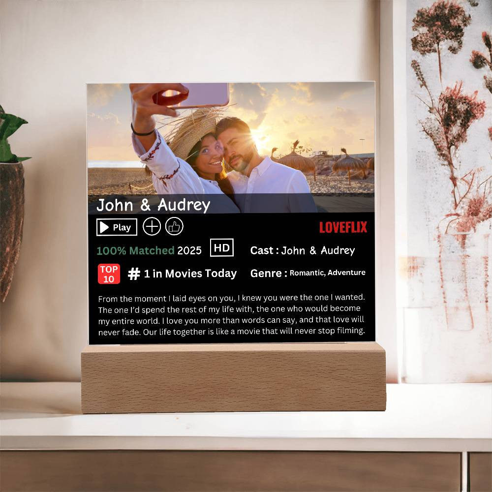 Personalized LoveFlix Acrylic Plaque