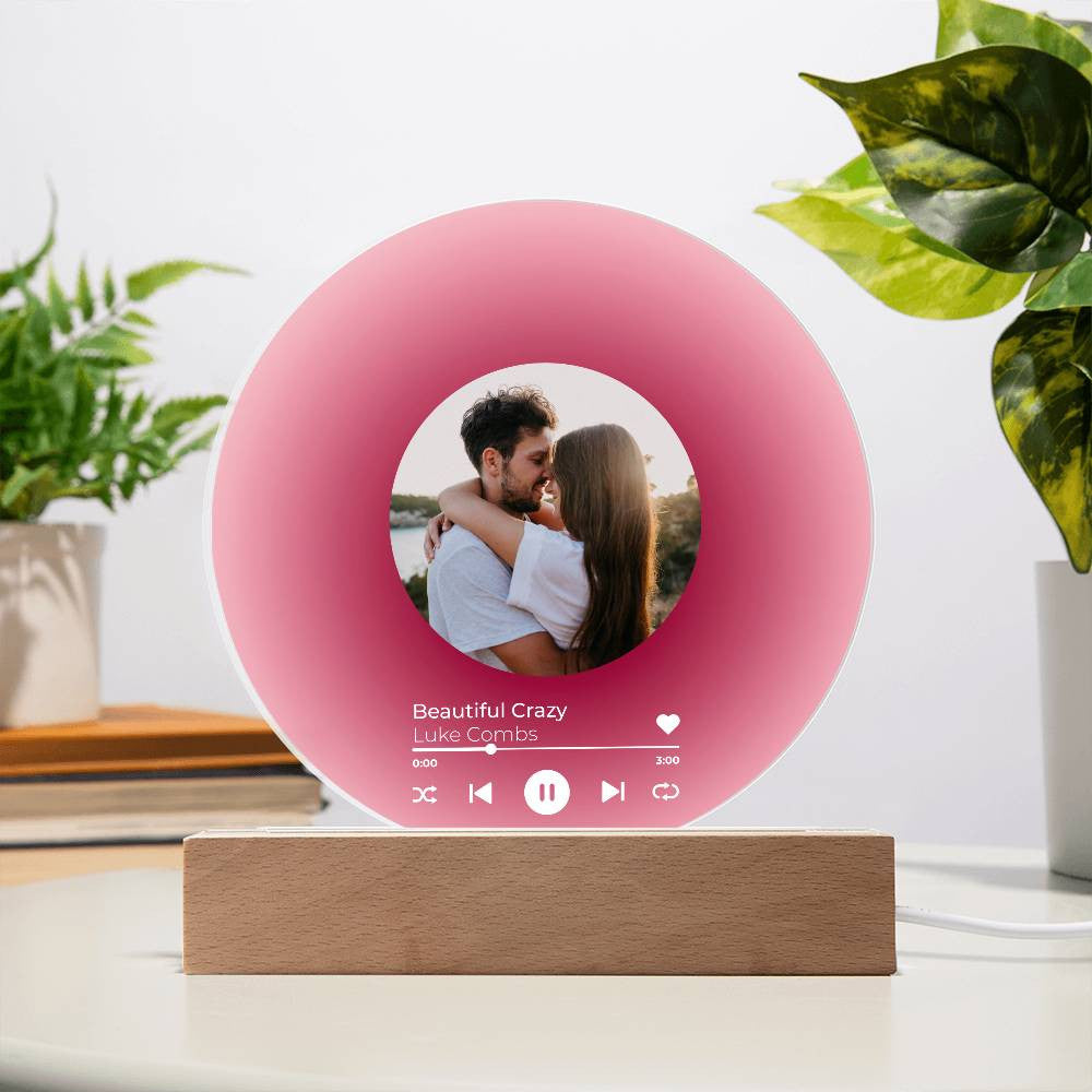 Personalized Vinyl Record with Photo - Acrylic Song Plaque