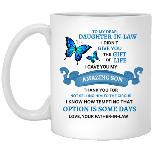 Dear, Daughter In Law White Mug