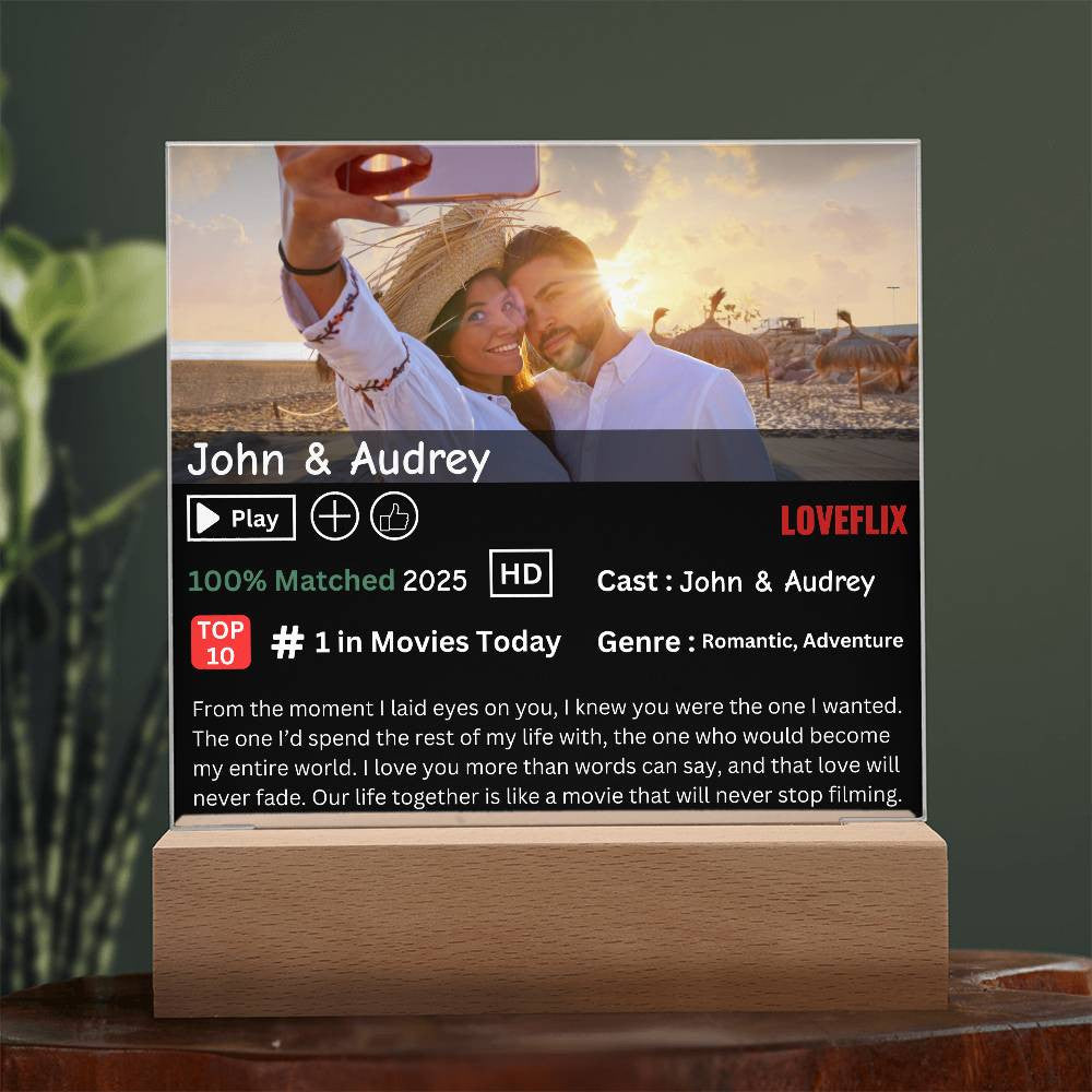 Personalized LoveFlix Acrylic Plaque