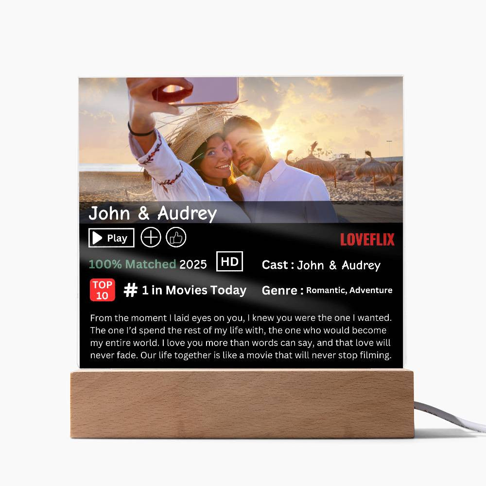 Personalized LoveFlix Acrylic Plaque