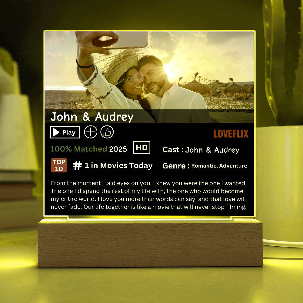 Personalized LoveFlix Acrylic Plaque