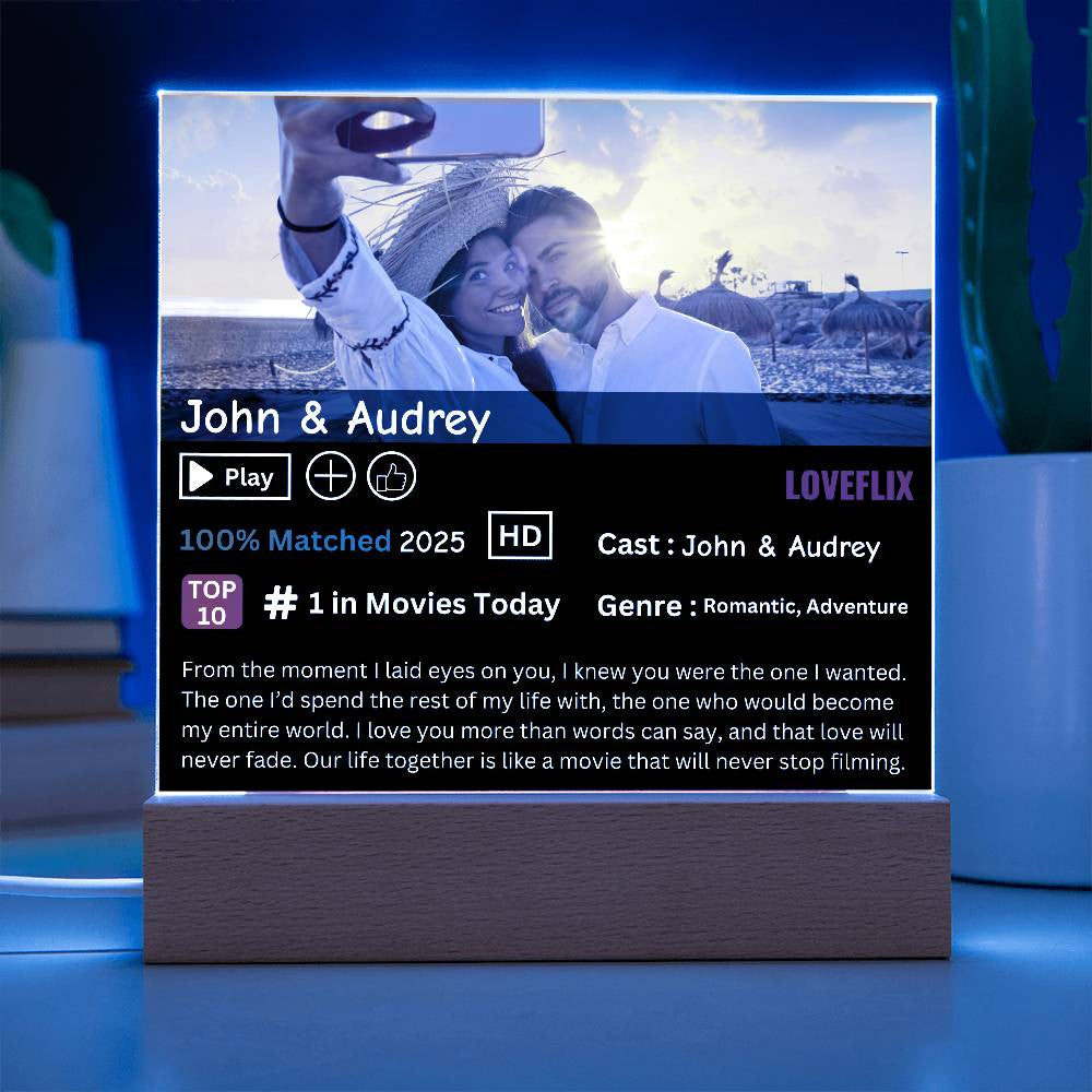 Personalized LoveFlix Acrylic Plaque