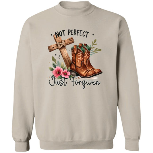 Not Perfect Just Forgiven Boots Sweatshirt