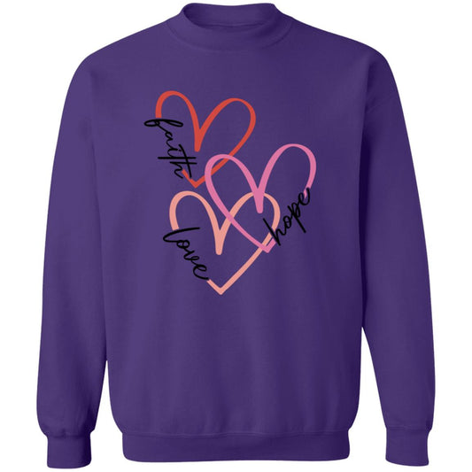 Faith Hope Love Hearts Sweatshirt