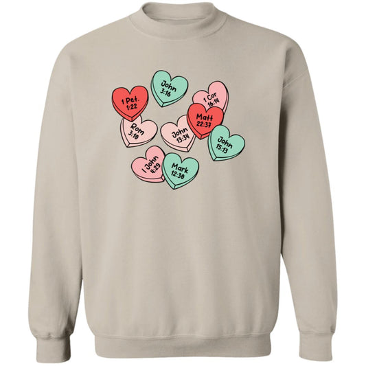 Candy Hearts  Pastel Sweatshirt