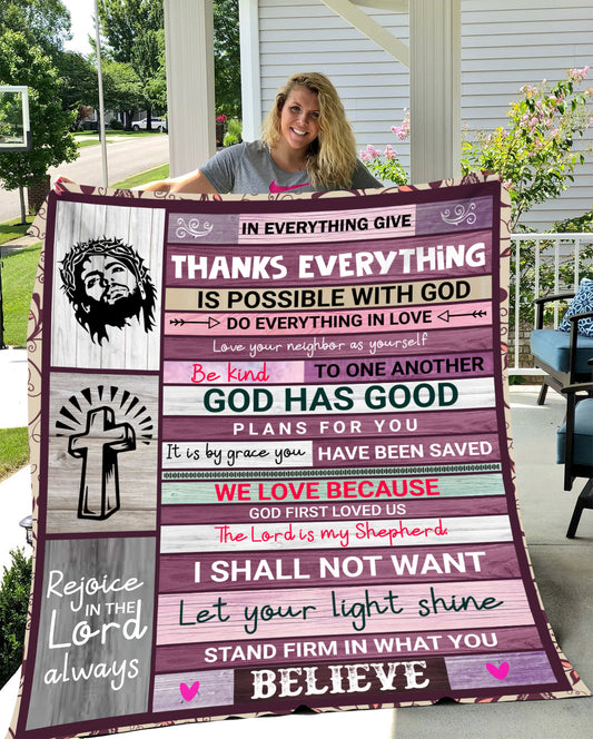 In Everything Give Thanks Blanket