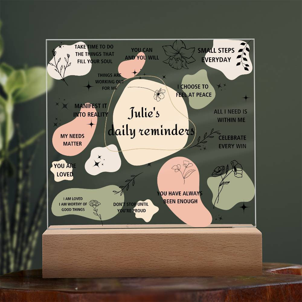 Personalized Name Affirmation Acrylic Square Plaque