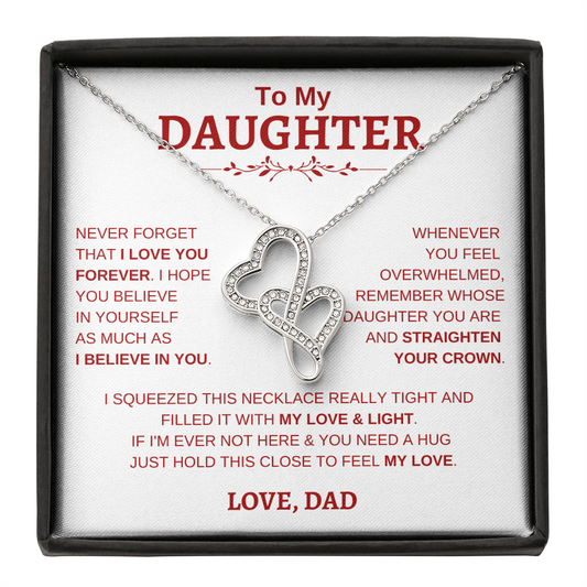 To My Daughter W&R From Dad : Heart-to-heart Pendant Necklace