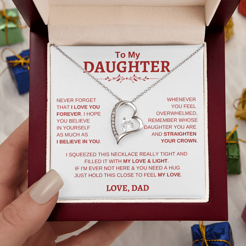 To My Daughter W&R From Dad : Forever Love Necklace