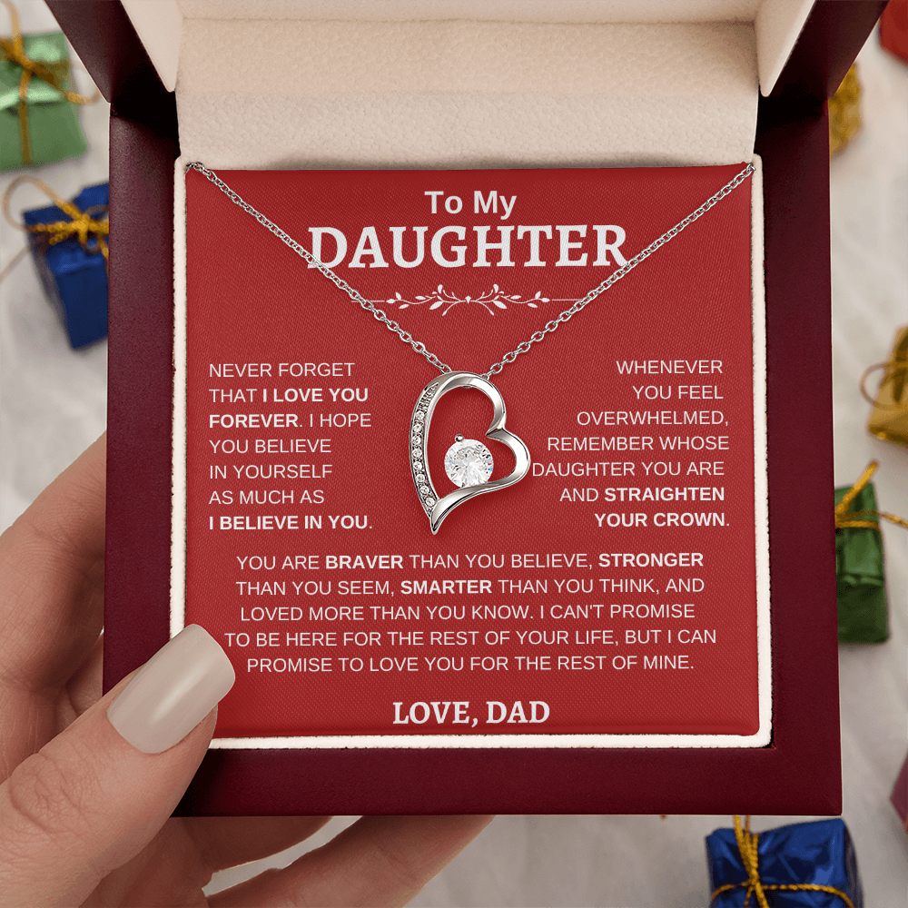 To My Daughter , Love Dad RW : Forever Love Necklace