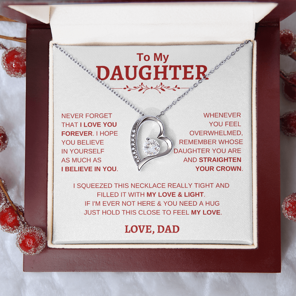 To My Daughter W&R From Dad : Forever Love Necklace