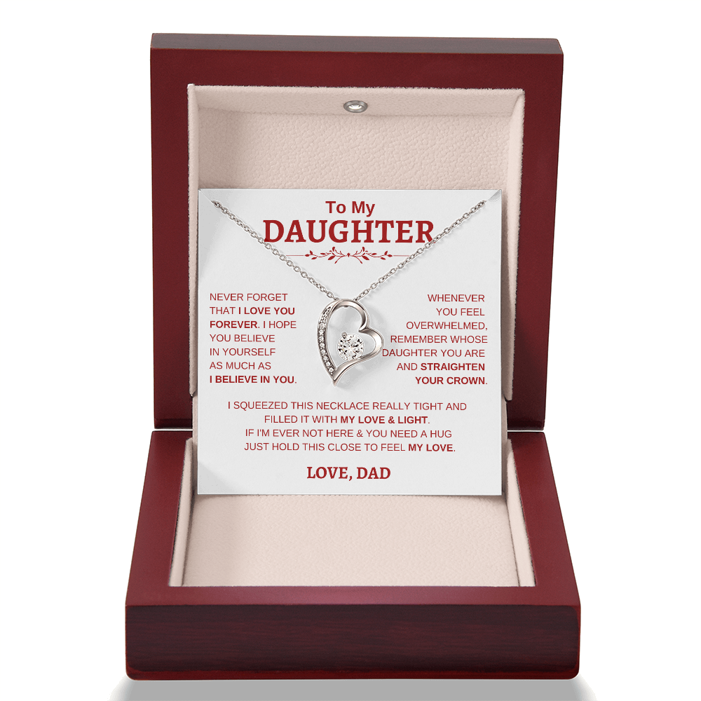 To My Daughter W&R From Dad : Forever Love Necklace