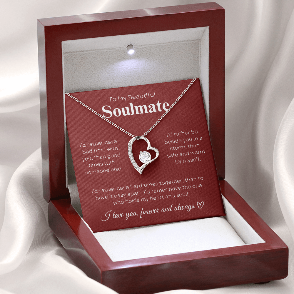 To My Beautiful Soulmate In Red & White : Forever Love Necklace