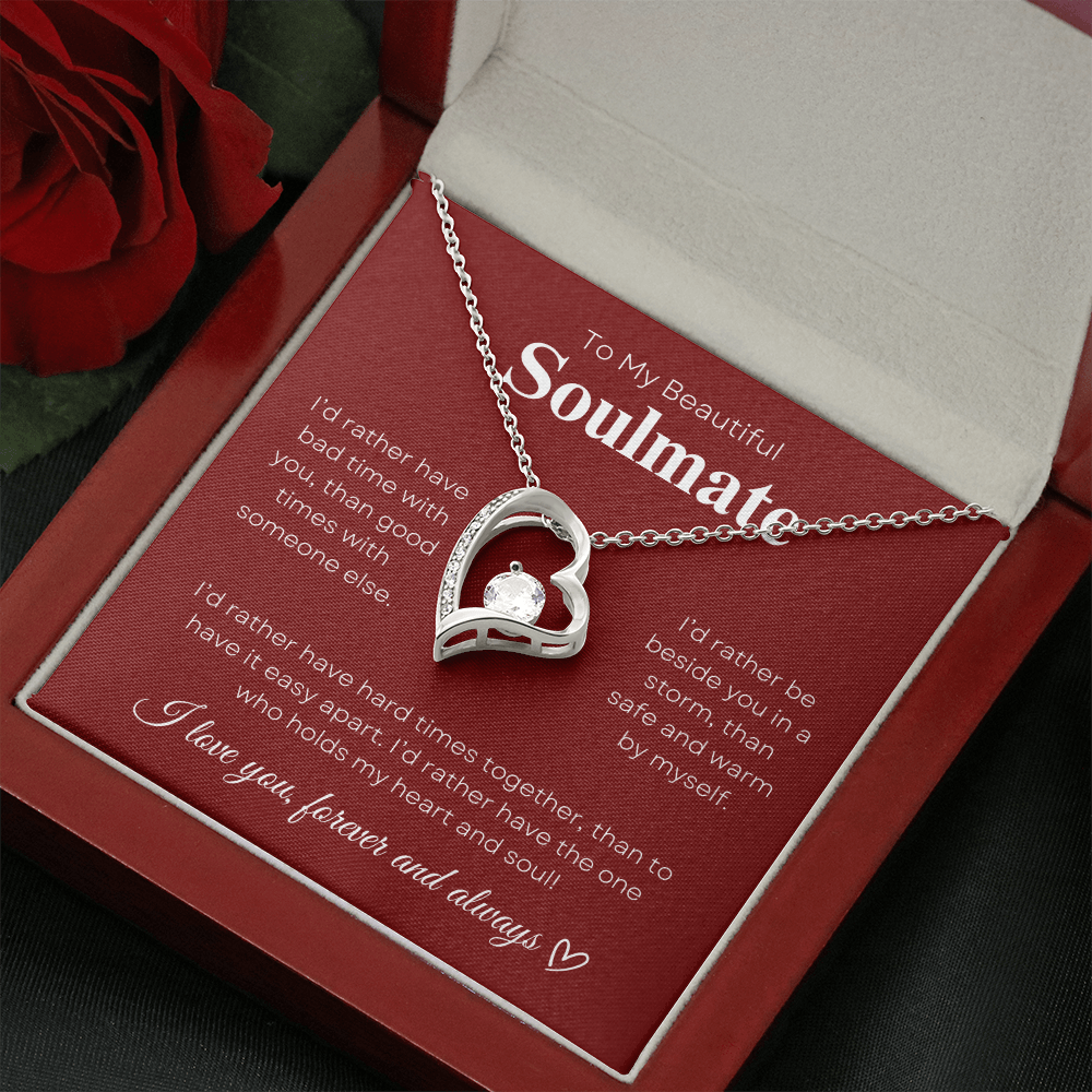 To My Beautiful Soulmate In Red & White : Forever Love Necklace