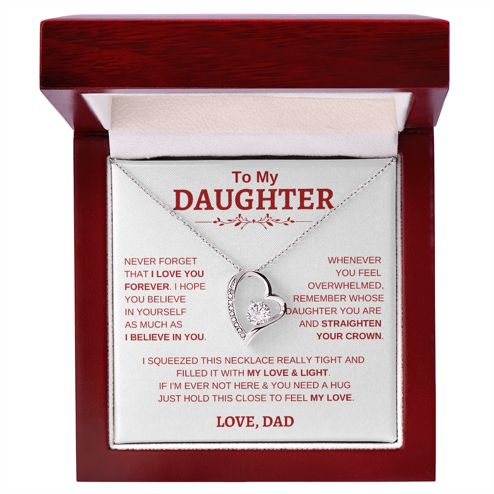 To My Daughter W&R From Dad : Forever Love Necklace