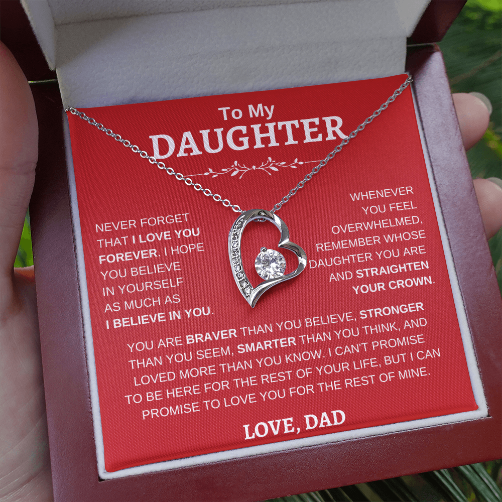 To My Daughter , Love Dad RW : Forever Love Necklace