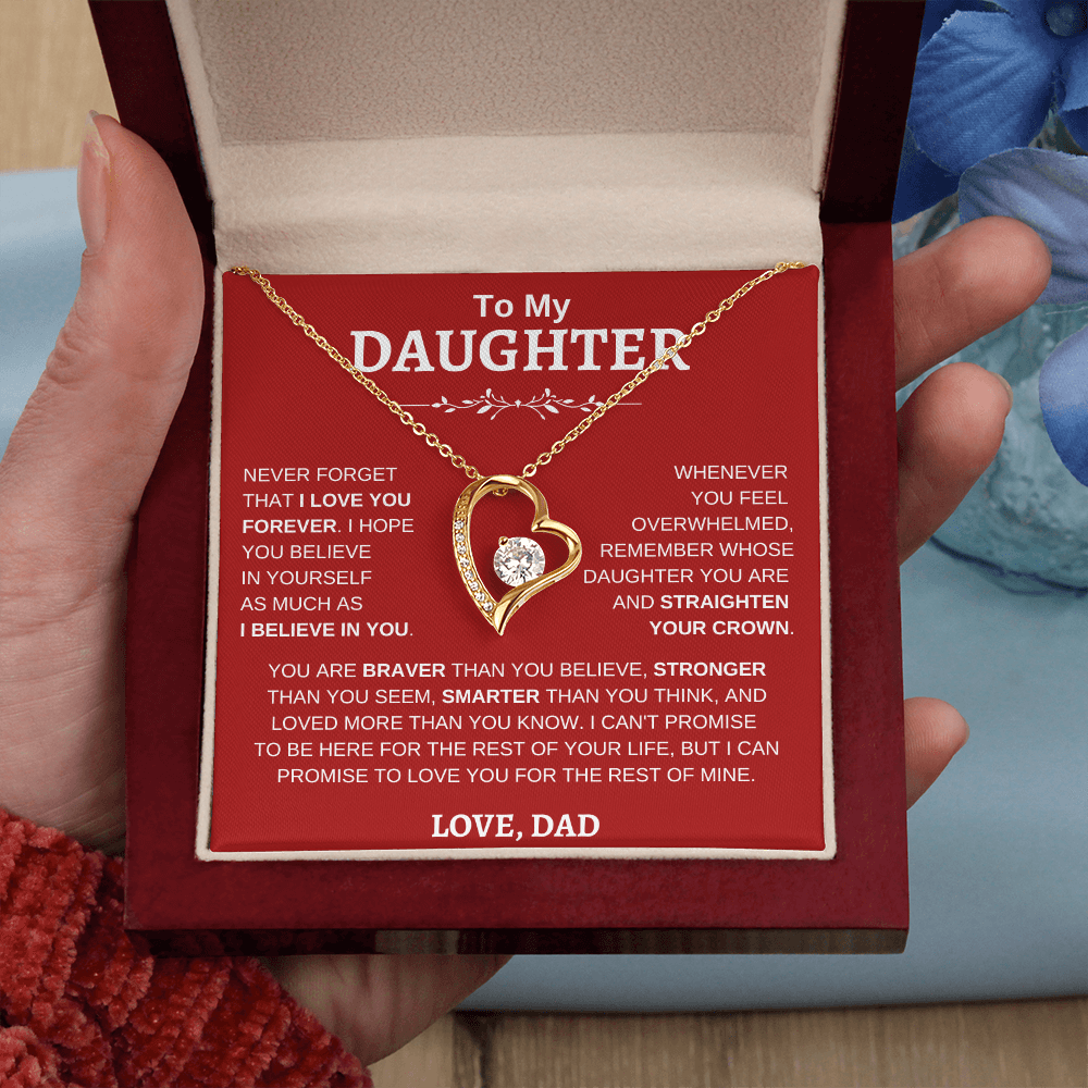 To My Daughter , Love Dad RW : Forever Love Necklace