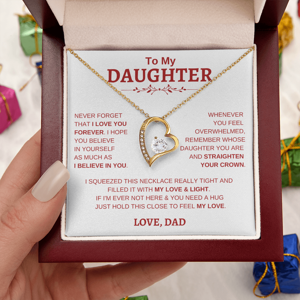 To My Daughter W&R From Dad : Forever Love Necklace