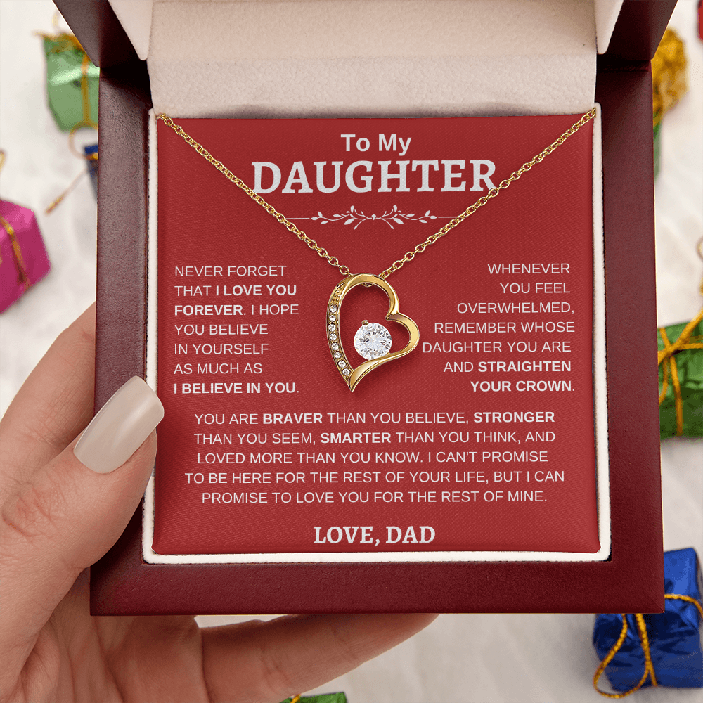 To My Daughter , Love Dad RW : Forever Love Necklace