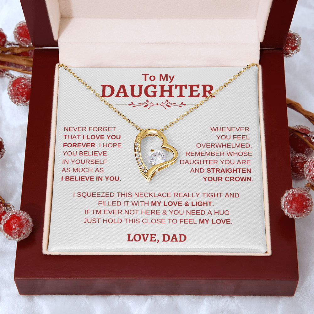 To My Daughter W&R From Dad : Forever Love Necklace