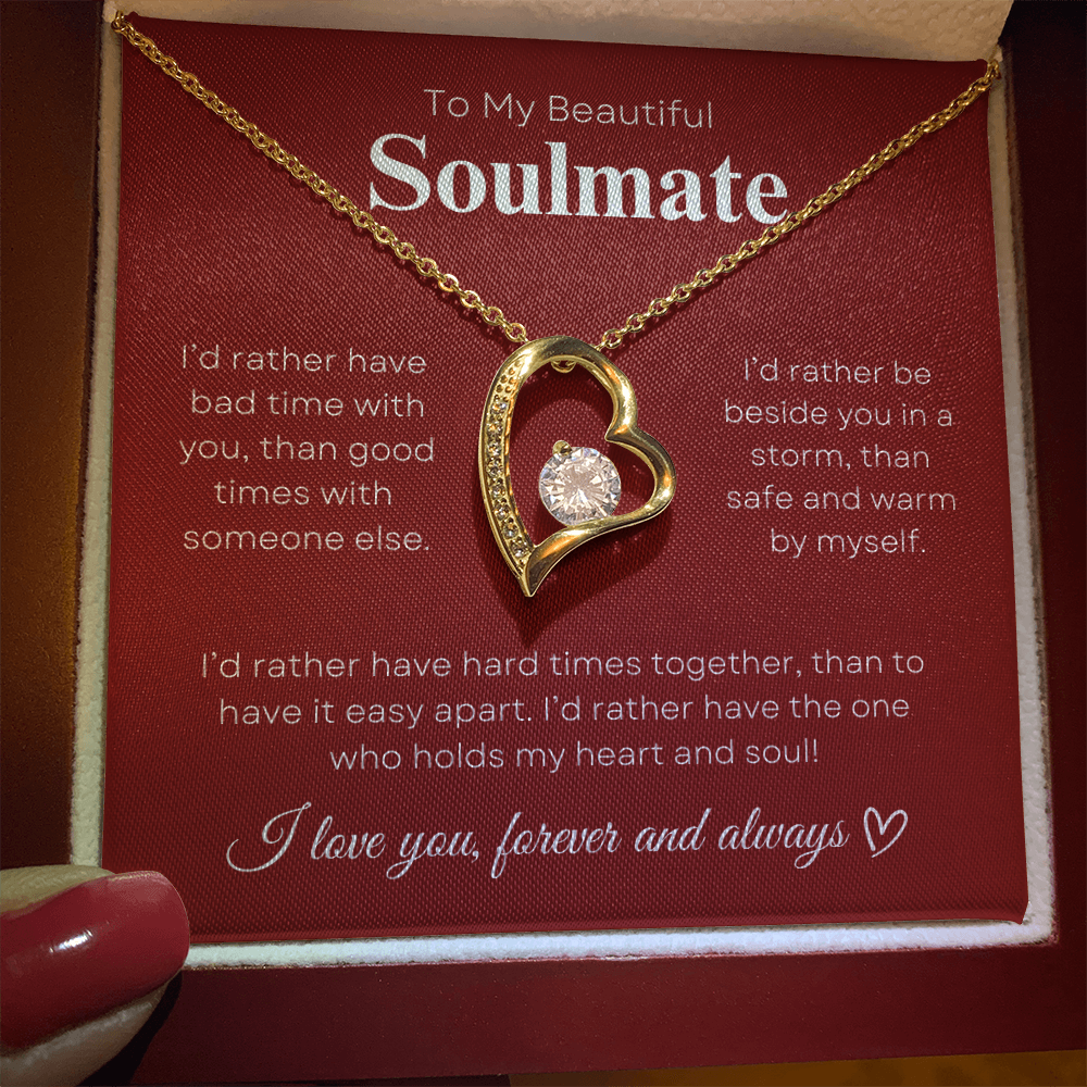 To My Beautiful Soulmate In Red & White : Forever Love Necklace