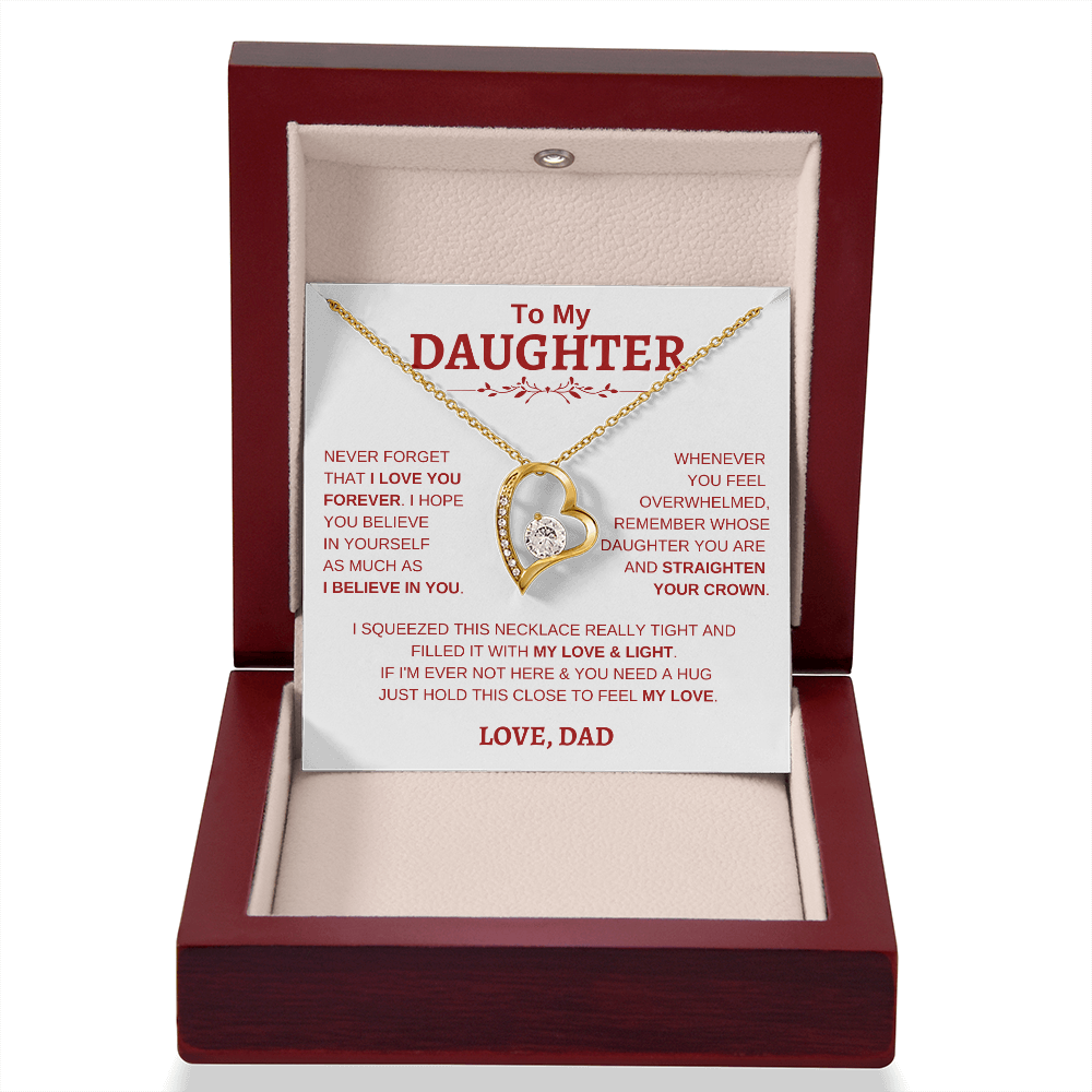 To My Daughter W&R From Dad : Forever Love Necklace