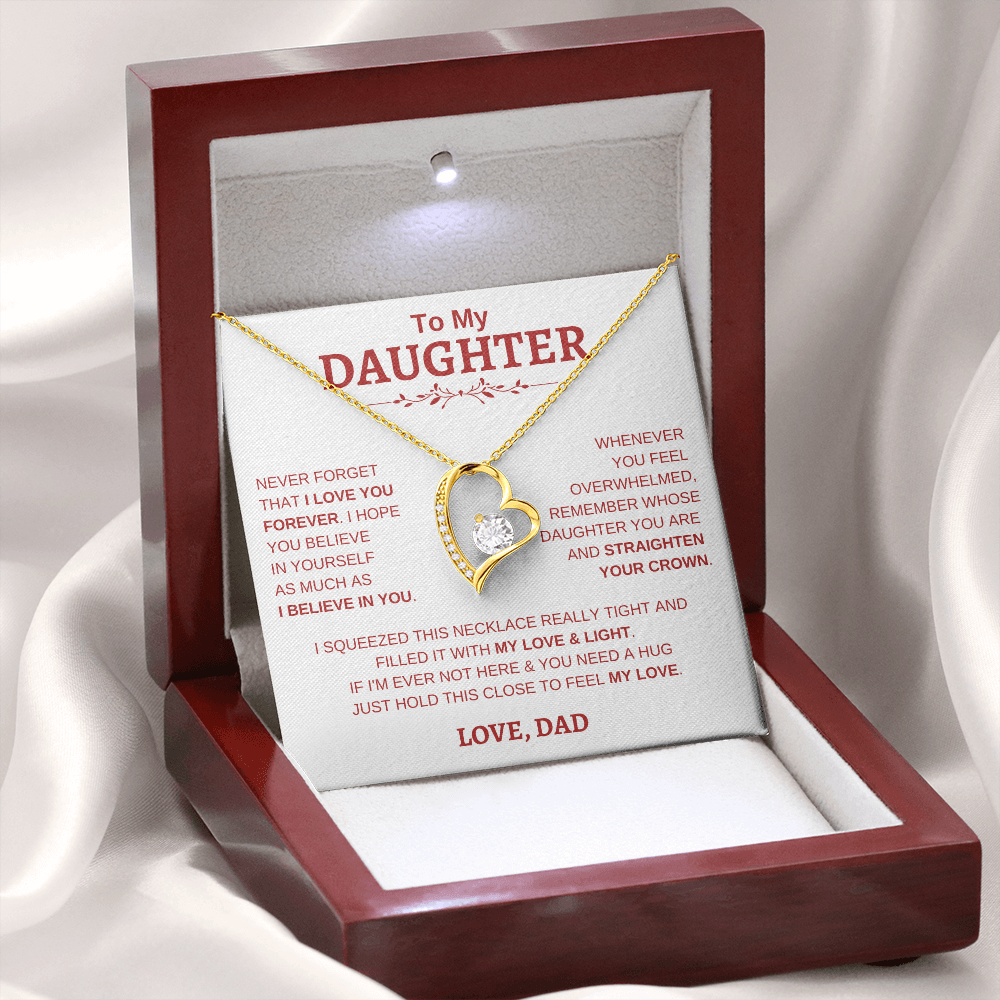 To My Daughter W&R From Dad : Forever Love Necklace