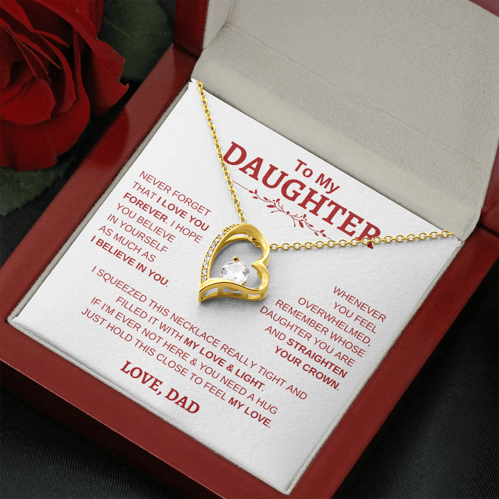 To My Daughter W&R From Dad : Forever Love Necklace