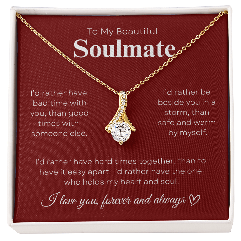 To My Beautiful Soulmate In Red & White : Alluring Beauty Necklace