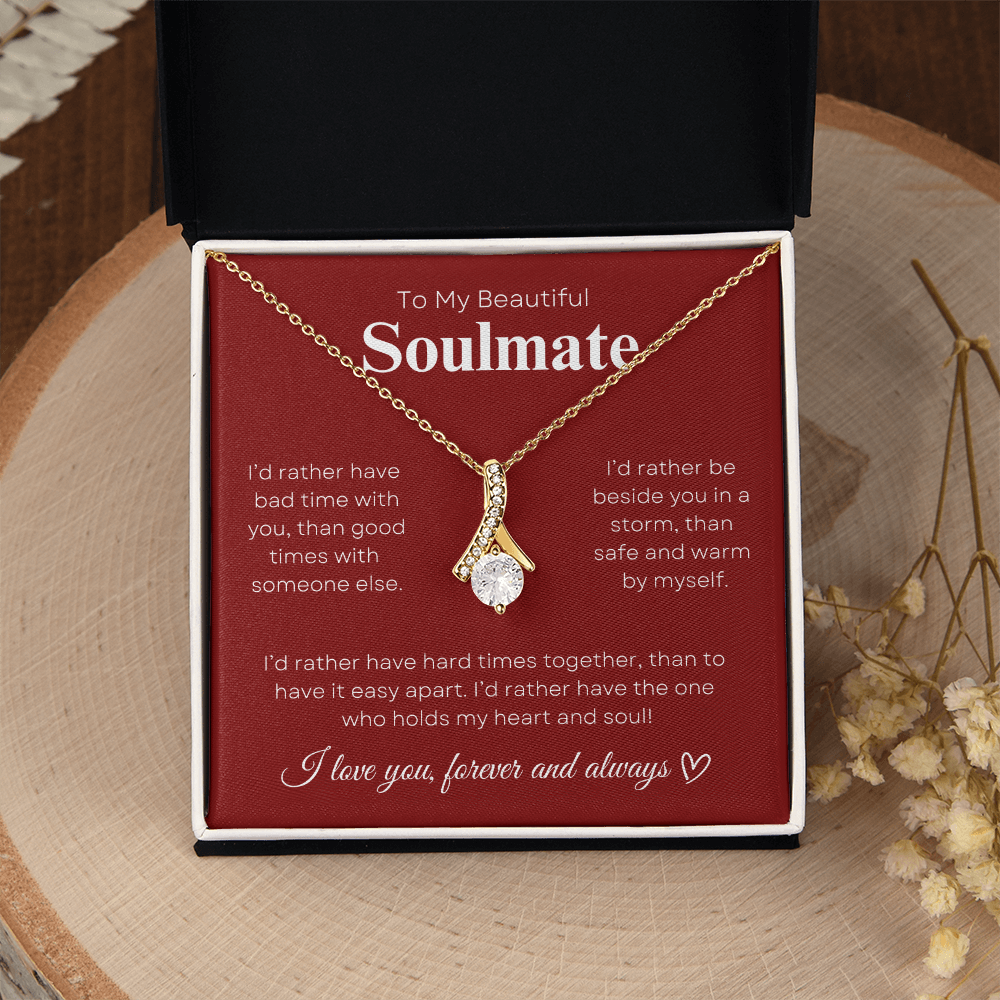 To My Beautiful Soulmate In Red & White : Alluring Beauty Necklace