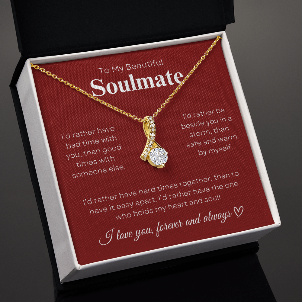 To My Beautiful Soulmate In Red & White : Alluring Beauty Necklace