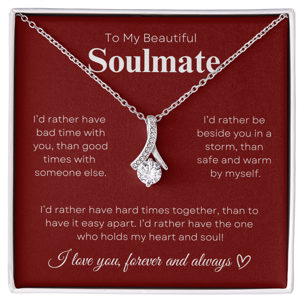 To My Beautiful Soulmate In Red & White : Alluring Beauty Necklace