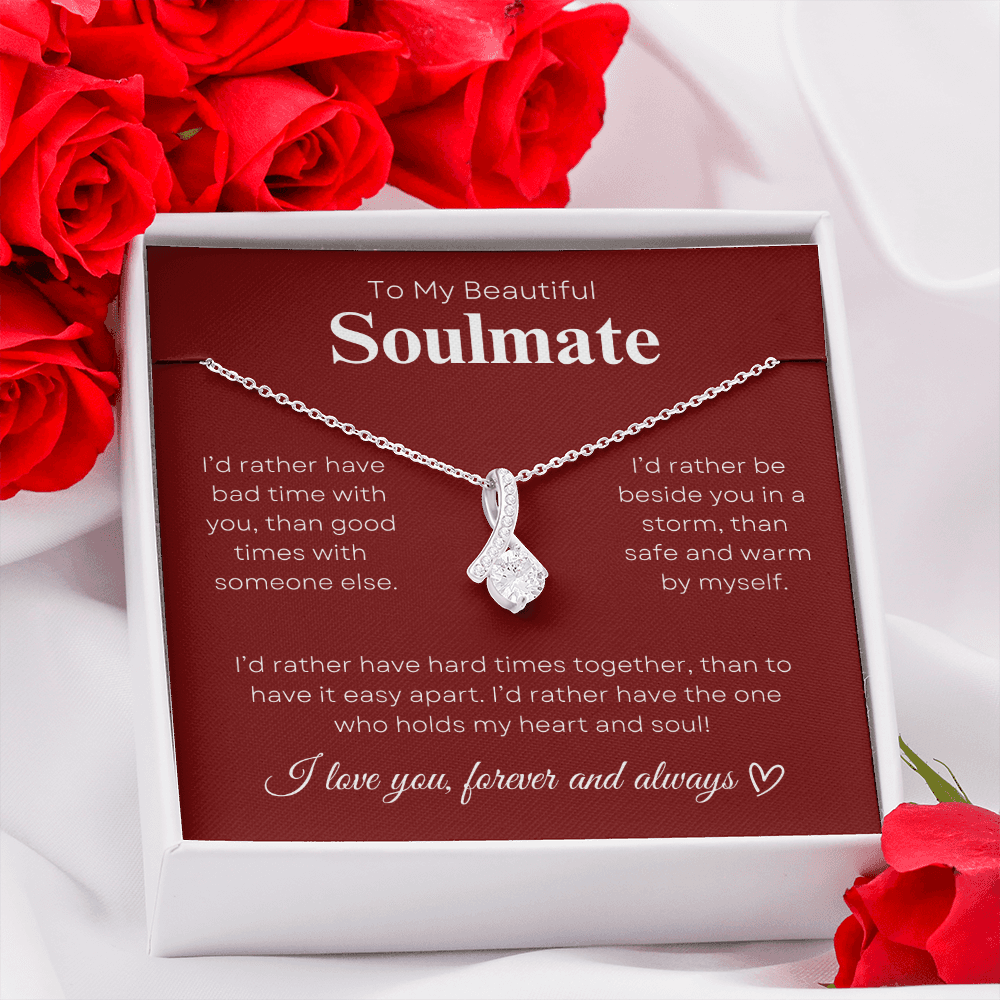 To My Beautiful Soulmate In Red & White : Alluring Beauty Necklace