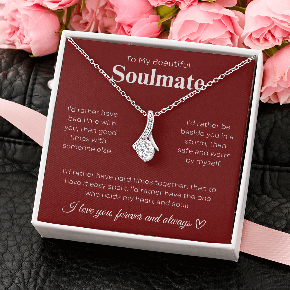 To My Beautiful Soulmate In Red & White : Alluring Beauty Necklace