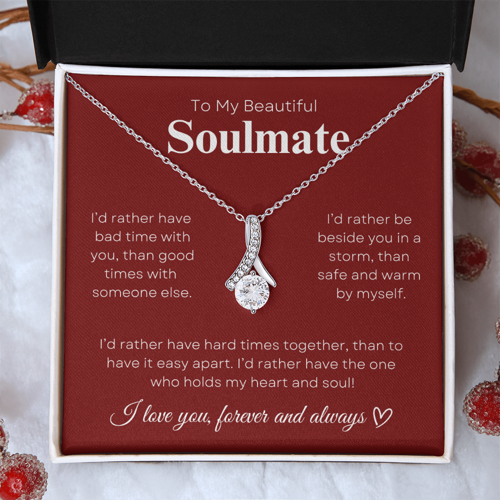 To My Beautiful Soulmate In Red & White : Alluring Beauty Necklace