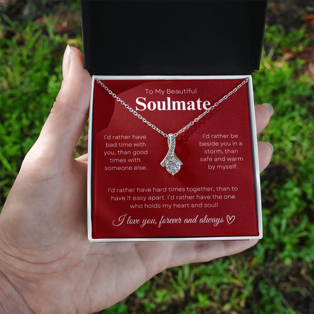 To My Beautiful Soulmate In Red & White : Alluring Beauty Necklace