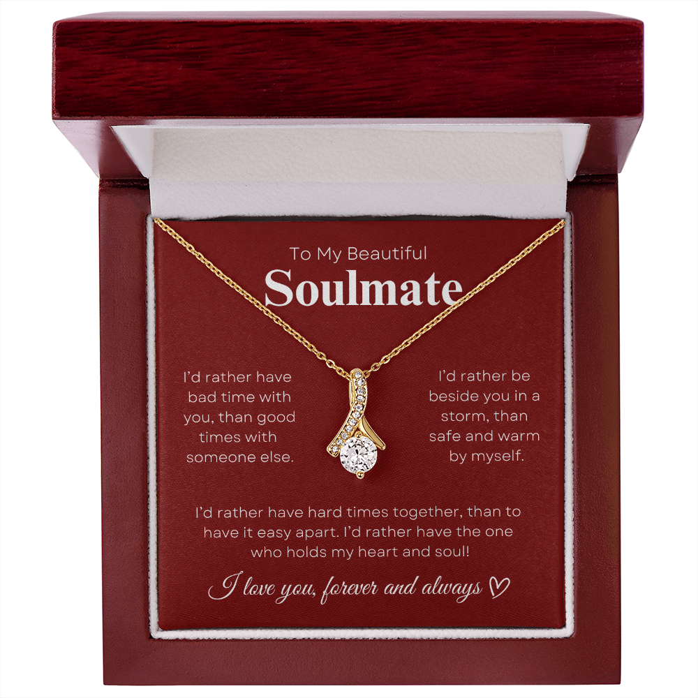 To My Beautiful Soulmate In Red & White : Alluring Beauty Necklace