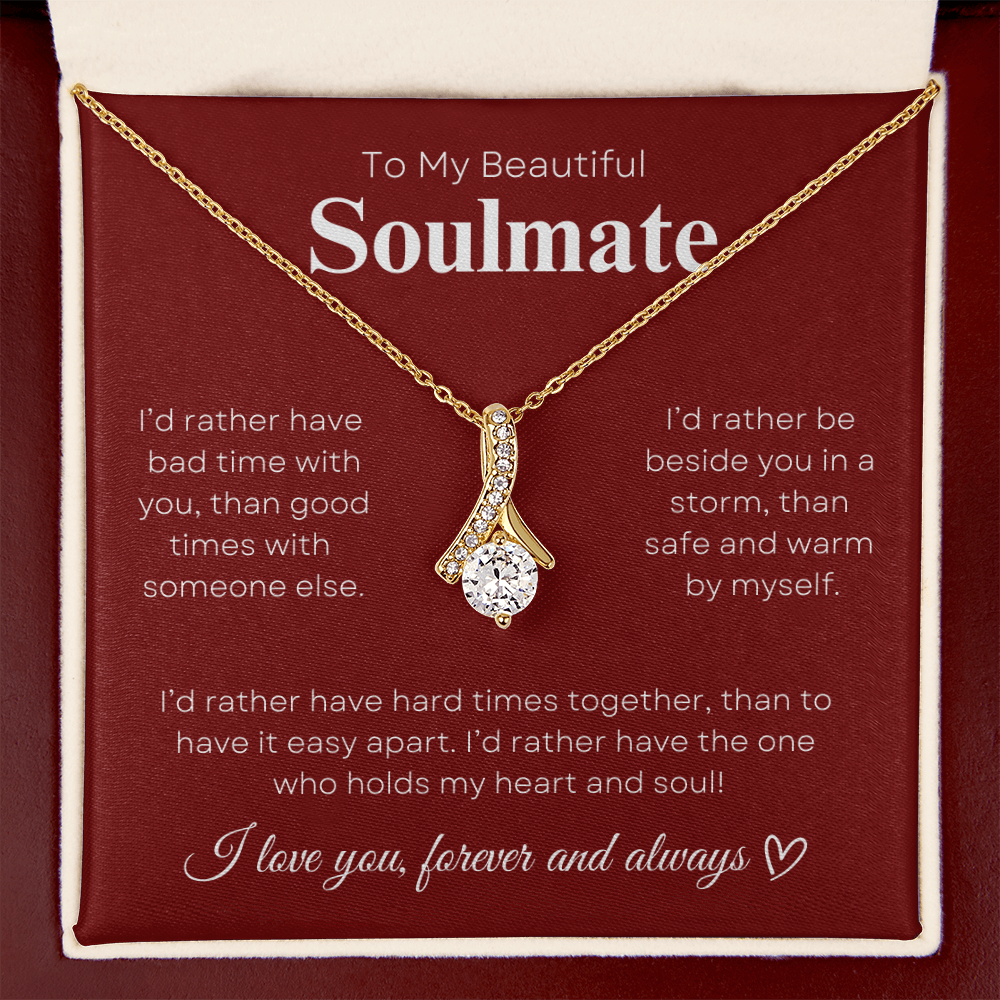 To My Beautiful Soulmate In Red & White : Alluring Beauty Necklace