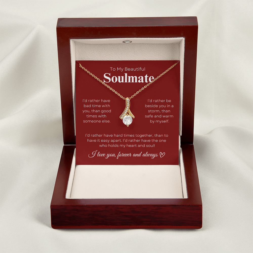 To My Beautiful Soulmate In Red & White : Alluring Beauty Necklace