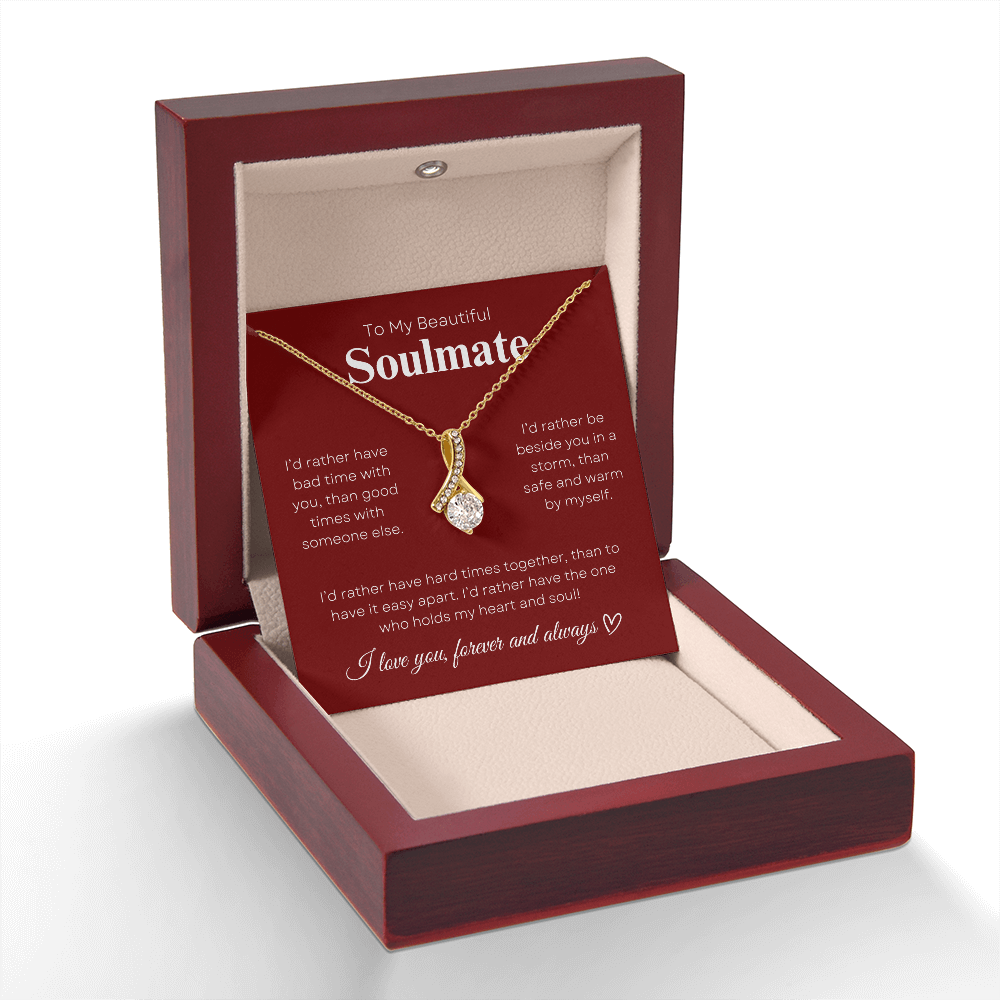 To My Beautiful Soulmate In Red & White : Alluring Beauty Necklace