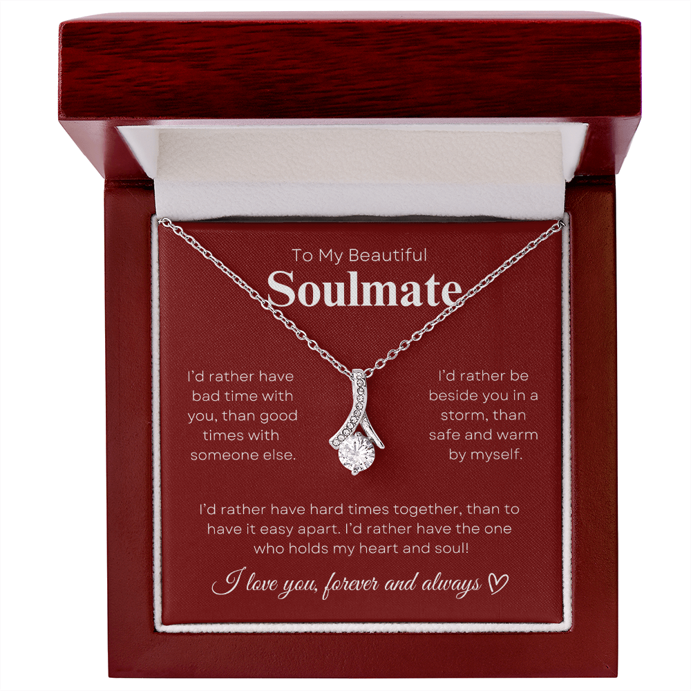 To My Beautiful Soulmate In Red & White : Alluring Beauty Necklace