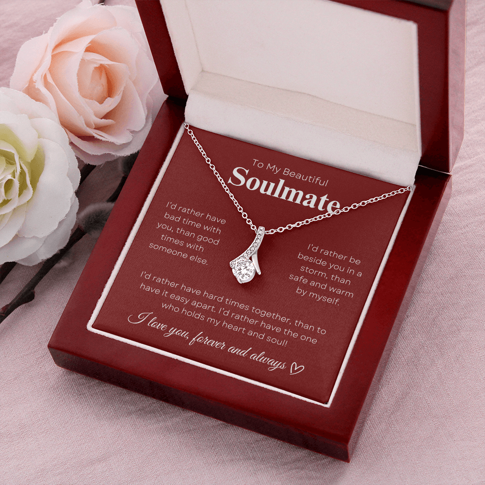 To My Beautiful Soulmate In Red & White : Alluring Beauty Necklace