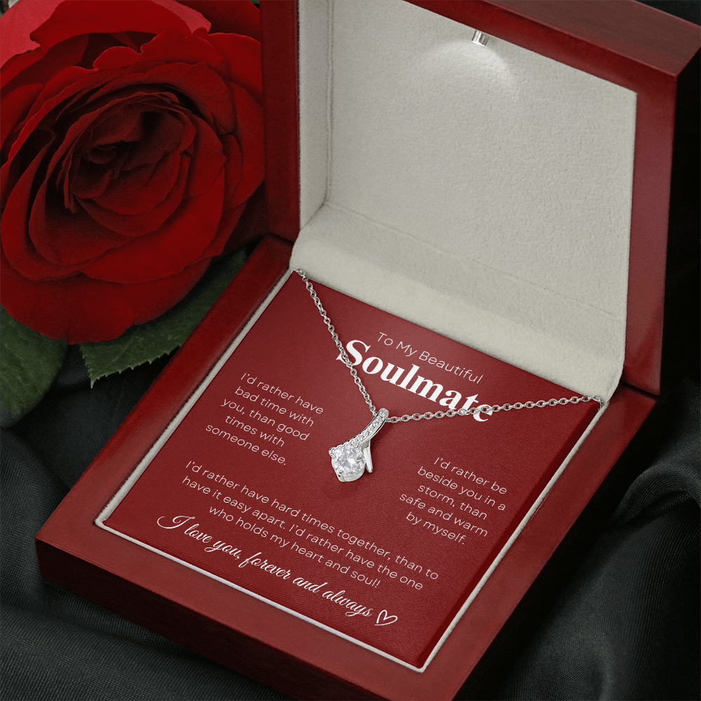 To My Beautiful Soulmate In Red & White : Alluring Beauty Necklace