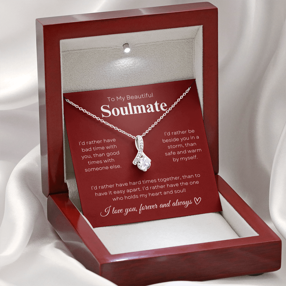 To My Beautiful Soulmate In Red & White : Alluring Beauty Necklace