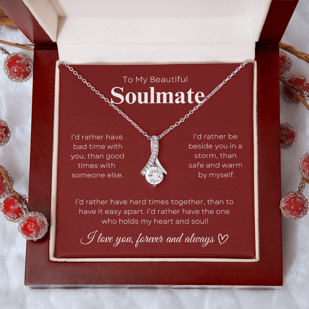 To My Beautiful Soulmate In Red & White : Alluring Beauty Necklace