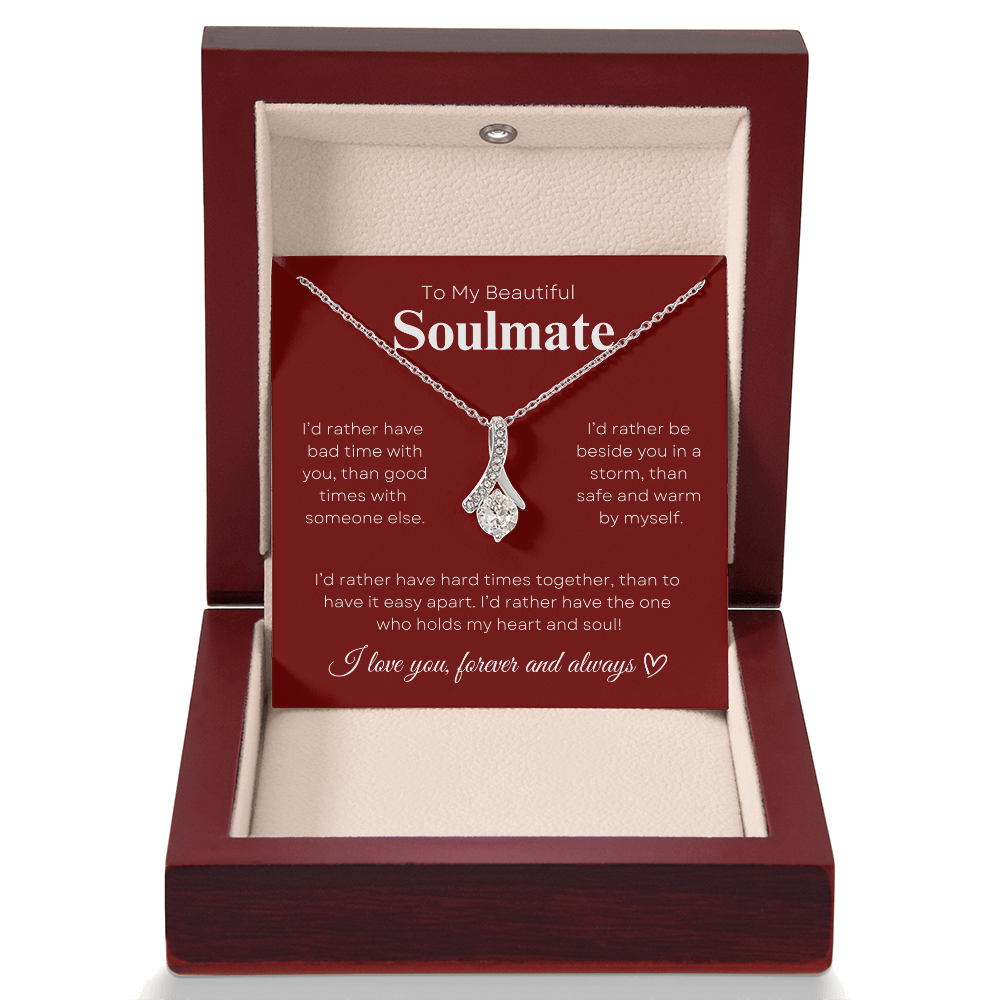 To My Beautiful Soulmate In Red & White : Alluring Beauty Necklace