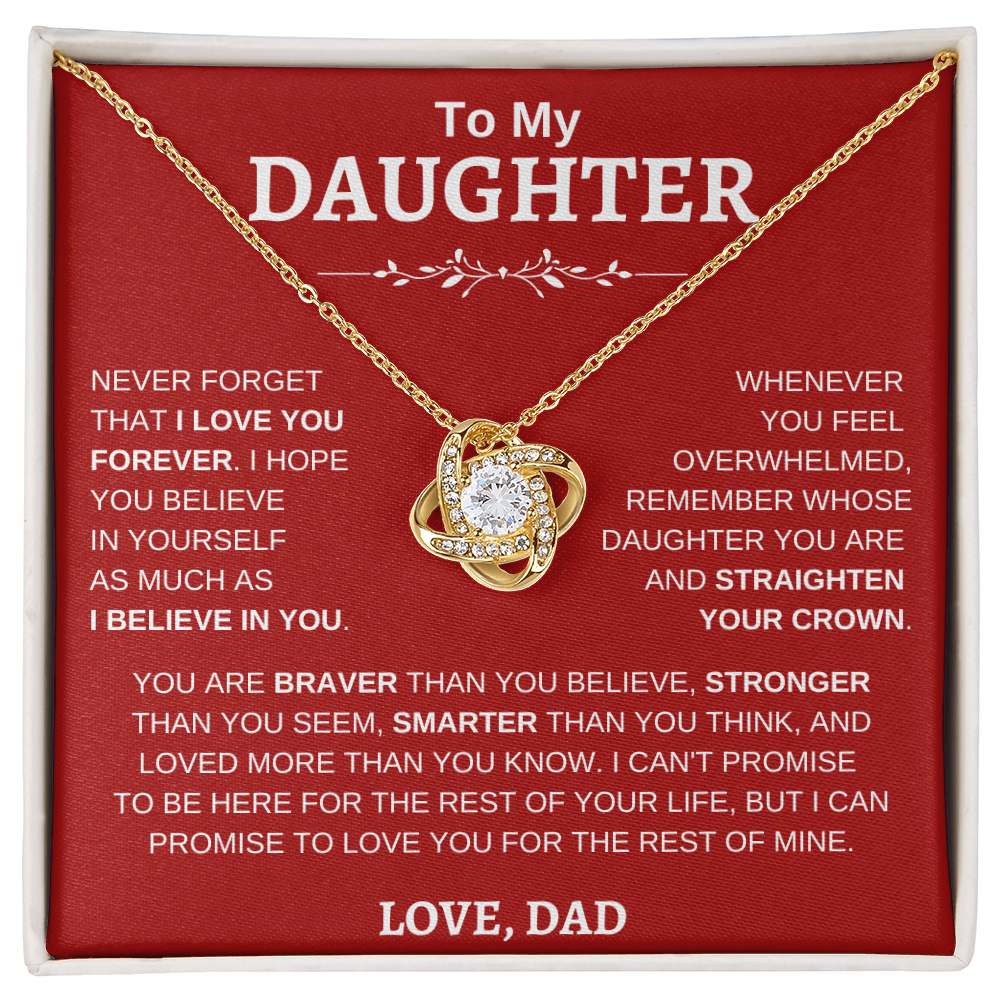 To My Daughter , Love Dad RW : Love Knot Necklace