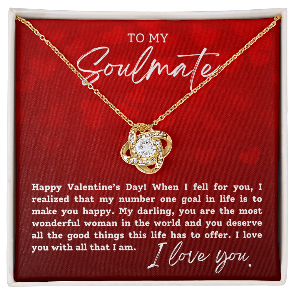 To My Soulmate With Hearts : Love Knot Necklace