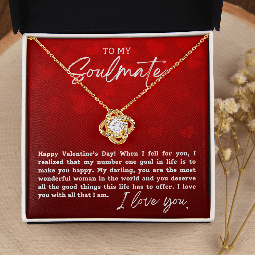 To My Soulmate With Hearts : Love Knot Necklace